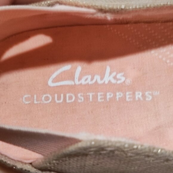 Clarks Cloudsteppers Loafers Size 6 Metallic Rosegold Flat Casual Comfort Shoes - Picture 7 of 12